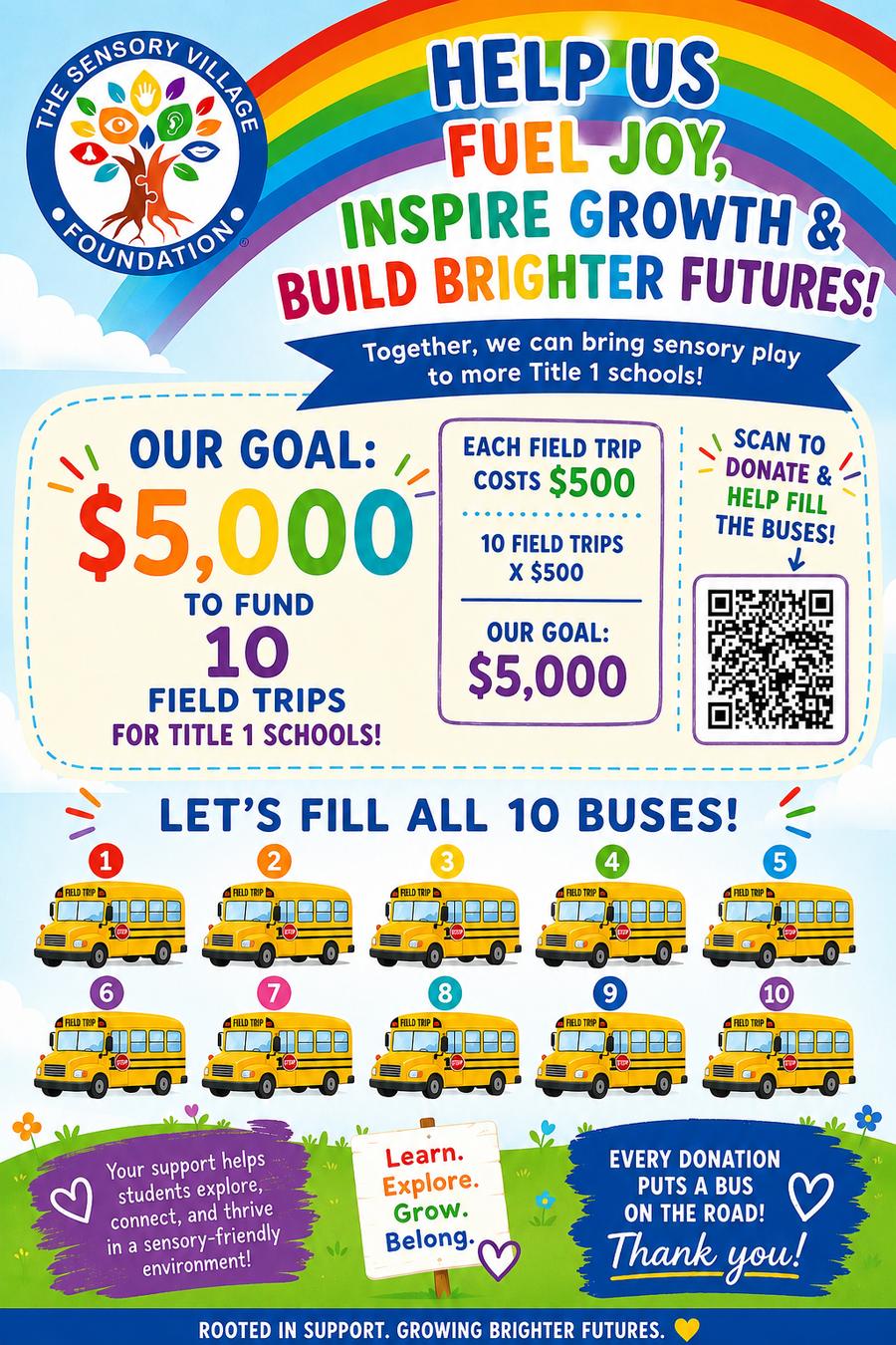Fall Campaign - help us fund 10 field trips for Title 1 schools, our goal is 5,000 dollars